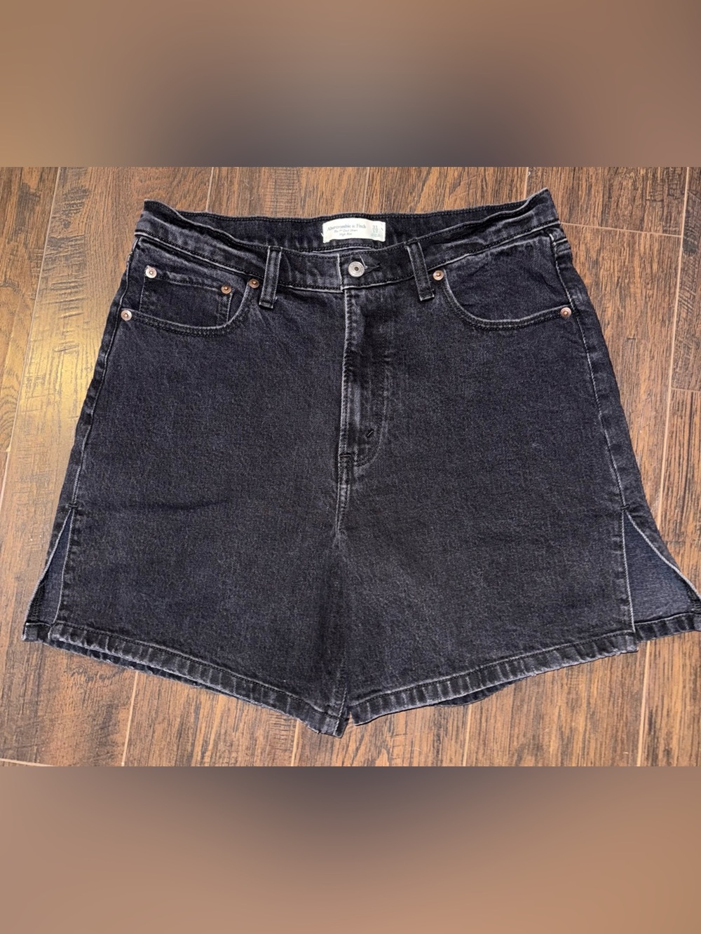 Abercrombie & Fitch Black High-Rise Jeans Shorts